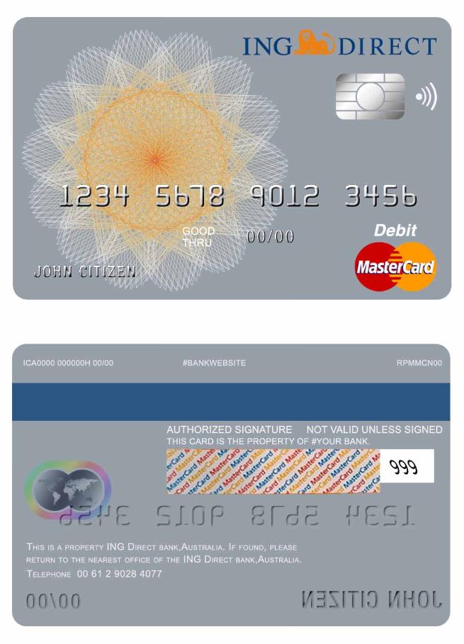 Australia Ing Direct Bank mastercard